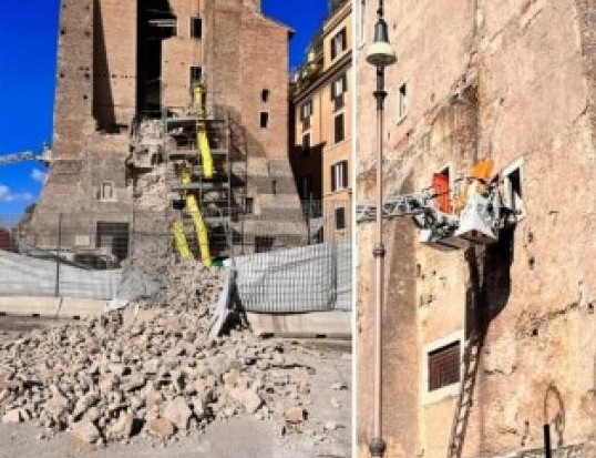 Lucrătorul român prins sub ruinele turnului surpat din Roma este viu.