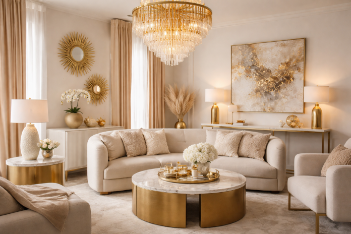 Cum să folosesc accesorii aurii în decor?