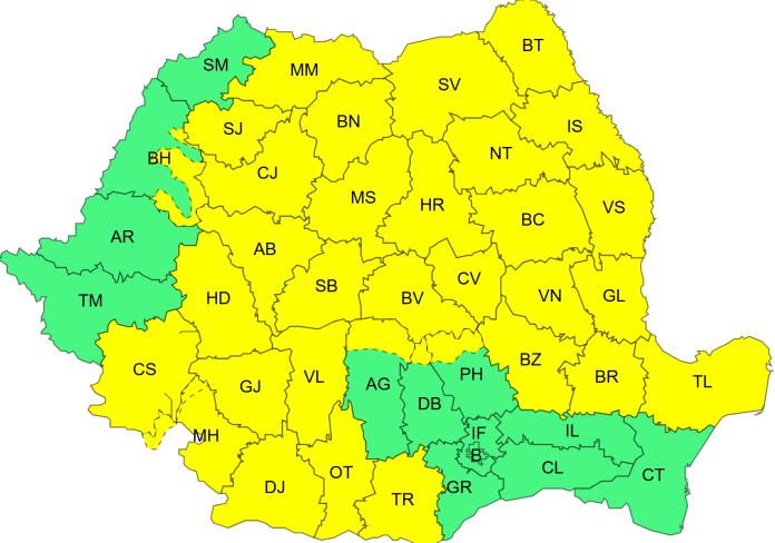 Vremea se va răci considerabil până la finalul săptămânii. Alerte cod portocalie de viscol și galben de vânt, emise de ANM.