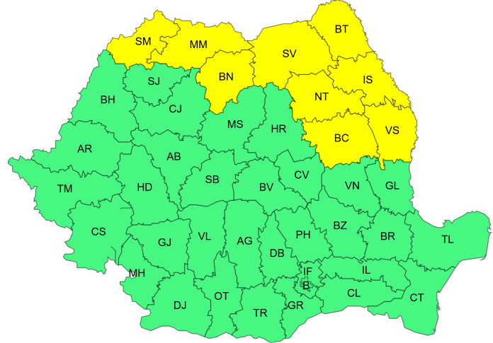 Avertisment de furtuni și grindină în diverse județe, până la miezul nopții. HARTA regiunilor afectate