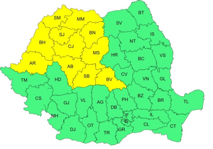 Cod galben de temperaturi ridicate în 15 județe sâmbătă; valul de caniculă se răspândește și devine mai puternic începând de duminică.