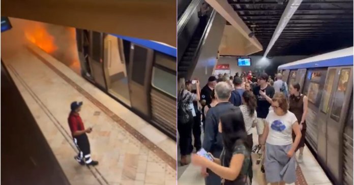 Incendiu la metrou după furtună: stația Universitate, închisă. Călătorii au fost evacuați.